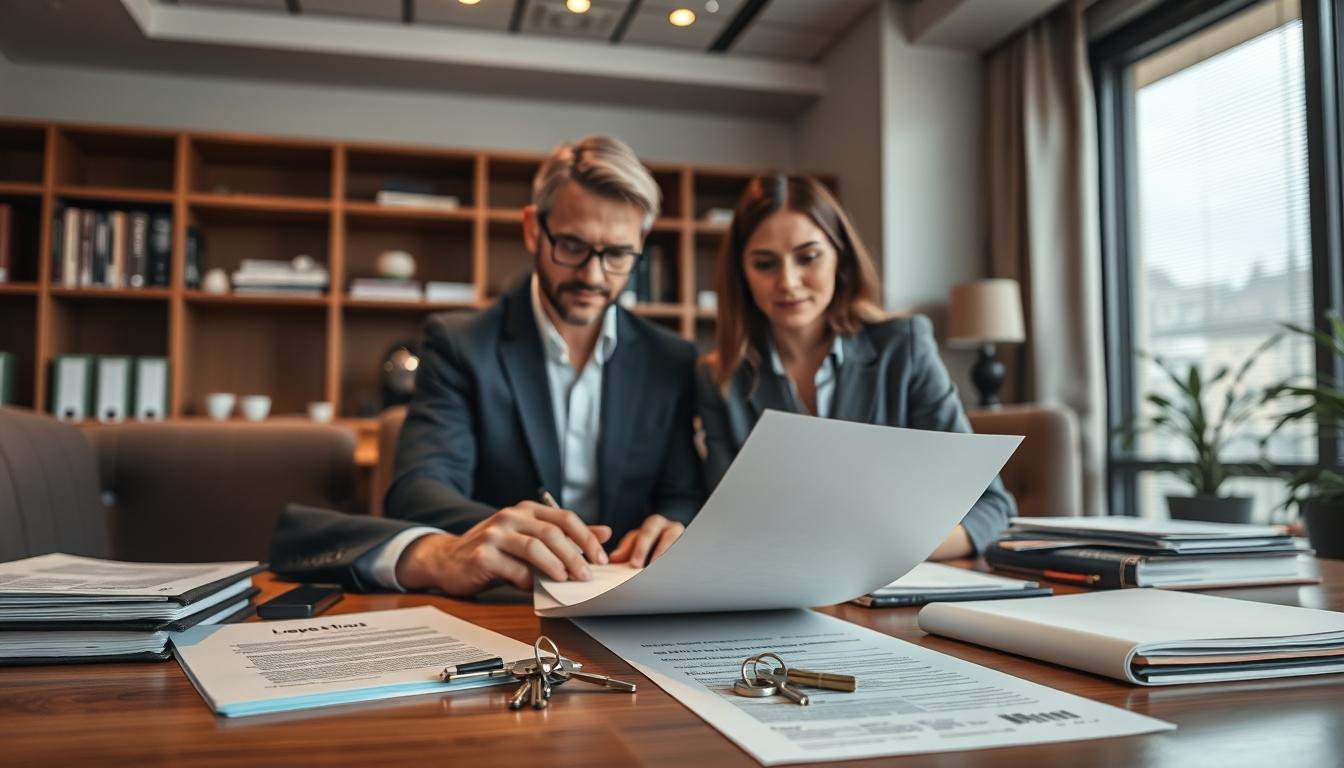 Family reviewing legal documents